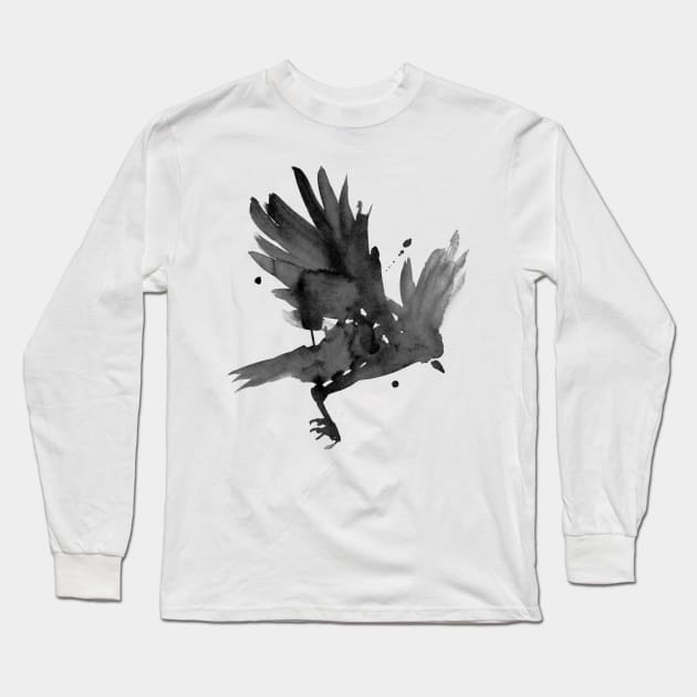 crow Long Sleeve T-Shirt by pechane